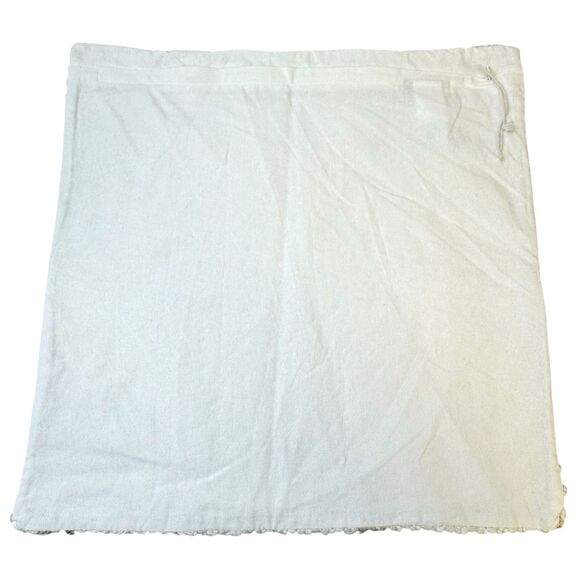 Pottery Barn Teen Golden Stripe Pillow Cover White Metallic Gold Hand Knit NEW - Picture 2 of 11